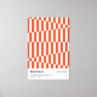 Bauhaus Rot Orange Streifen Geometrischer Kunstdru Leinwanddruck