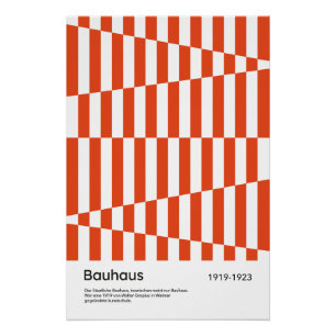 Bauhaus Rot Orange Streifen Geometrischer Kunstdru Poster