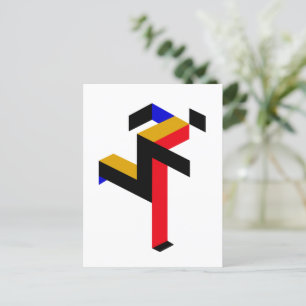 Bauhaus Running Man Poster Postkarte
