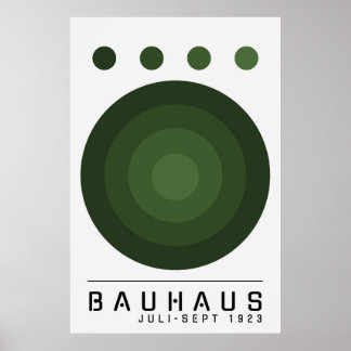 Bauhaus Sage Green, Orange, Black Boho Wall Art Poster