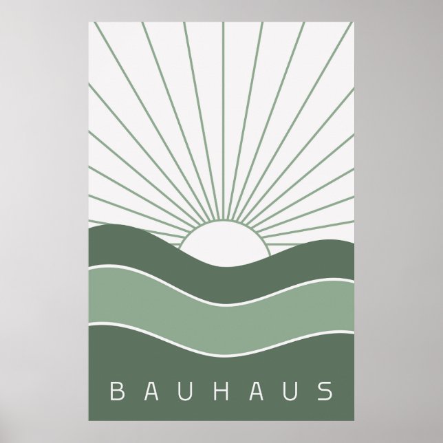 Bauhaus Sage Green Poster (Vorne)