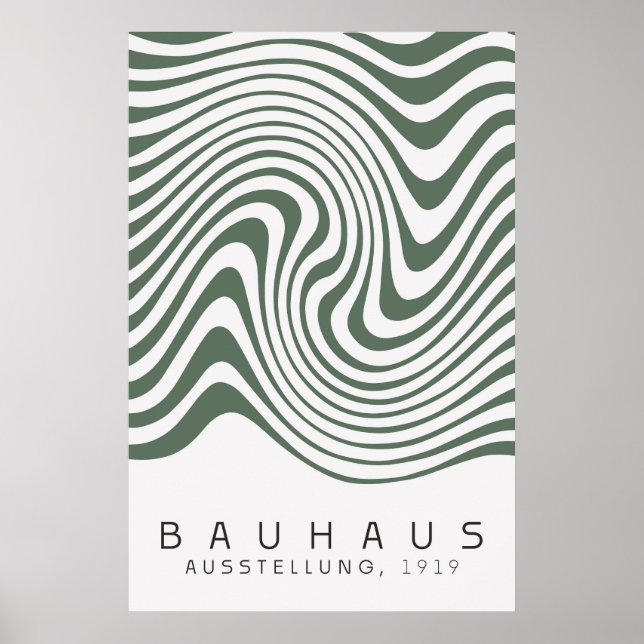 Bauhaus Sage Green Poster (Vorne)