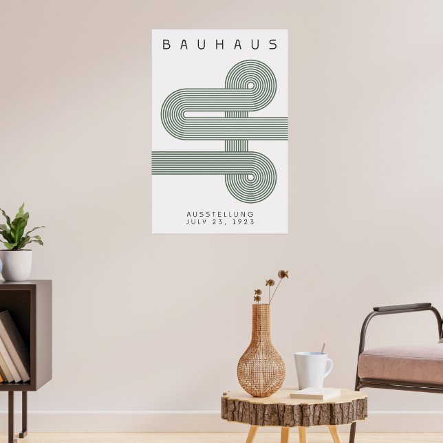 Bauhaus Sage Green Poster (Wohnzimmer 3)