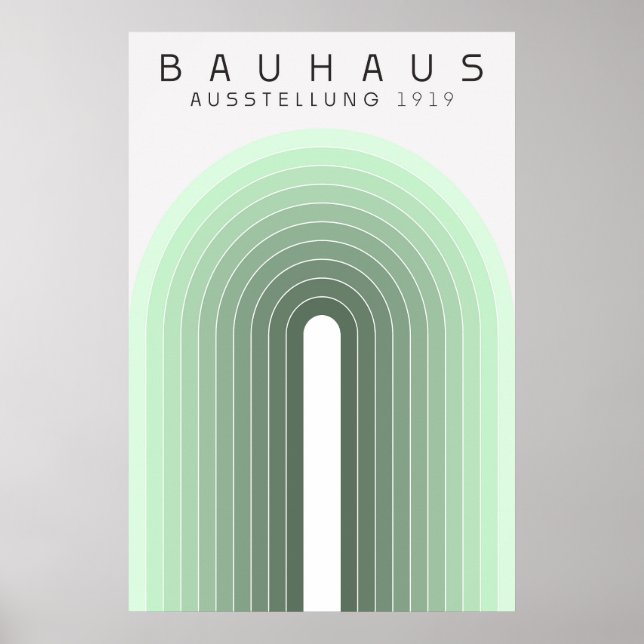 Bauhaus Salbeigrünes Poster (Vorne)