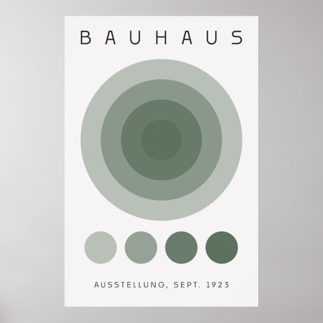 Bauhaus Salbeigrünes Poster (Vorne)