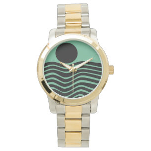 Bauhaus Seafoam Green Abstrakt Armbanduhr