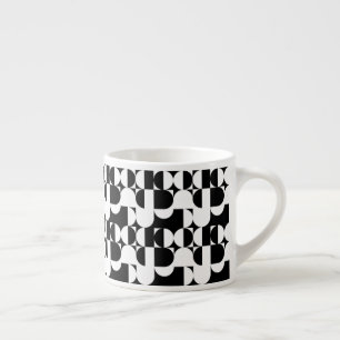 Bauhaus Stil Schwarz-Weiß-Geometrie Retro  Espressotasse