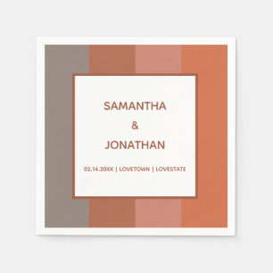 Bauhaus Striped Custom Wedding Paper Napkins Serviette