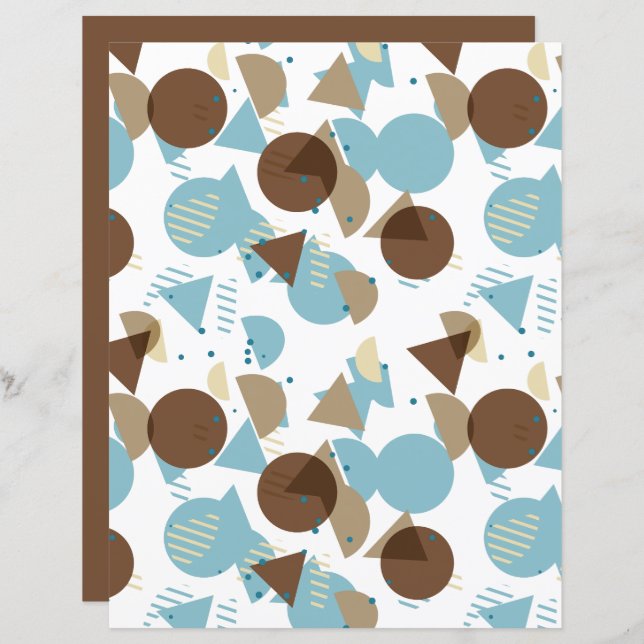 Bauhaus Style Mosaik Art Pattern Scrapbook Paper (Vorne/Hinten)