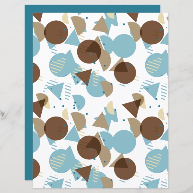 Bauhaus Style Mosaik Art Pattern Scrapbook Paper (Vorne/Hinten)