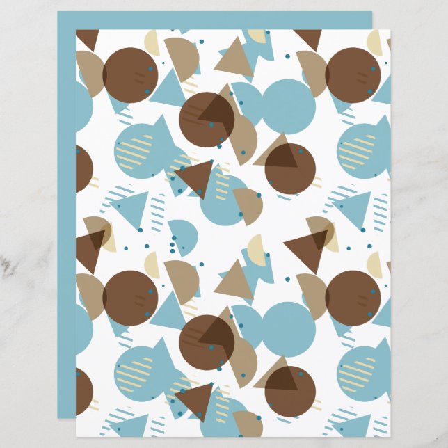 Bauhaus Style Mosaik Art Pattern Scrapbook Paper (Vorne/Hinten)