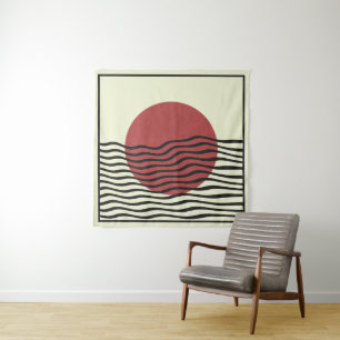 Bauhaus Style Sunset Wandteppich