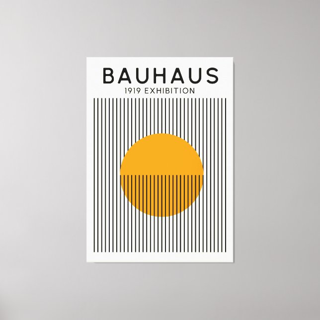 Bauhaus Sun Lines Poster Mid-Century Print Leinwanddruck (Vorderseite)