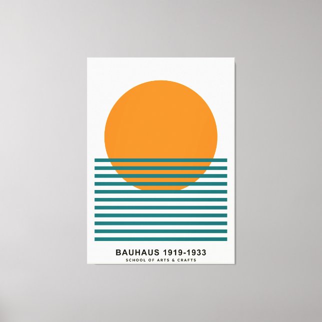 Bauhaus Sunset Streifen Poster Retro Wandkunst Leinwanddruck (Vorderseite)