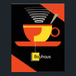 Bauhaus tea midcentury art deco poster<br><div class="desc">Bauhaus inspired original tea poster</div>
