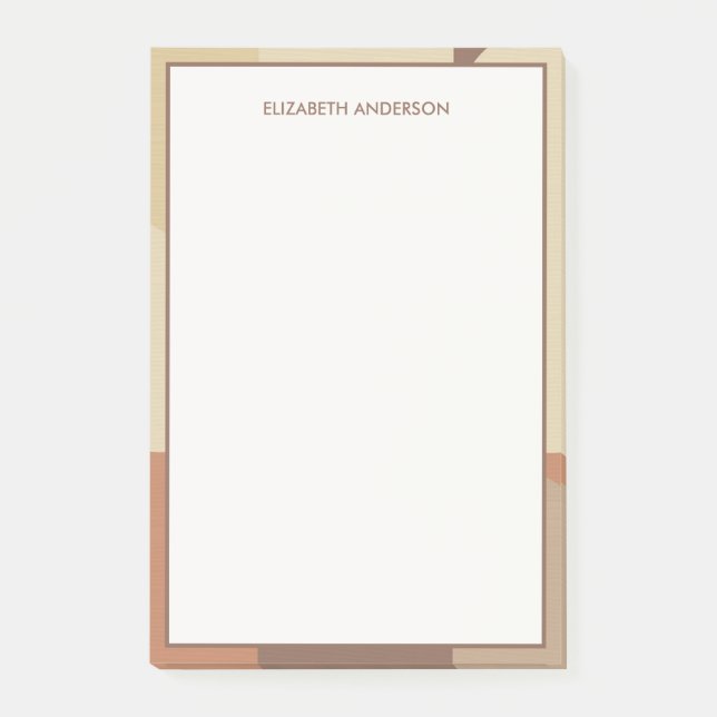 Bauhaus Terracotta Beige Abstract Personalized Post-it Klebezettel (Vorderseite)