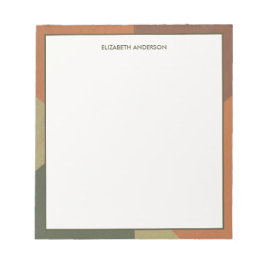Bauhaus Terracotta Green Abstract Personalized Notizblock