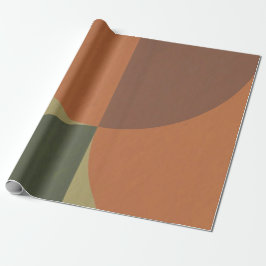 Bauhaus Terracotta Green Abstract Wrapping Paper Geschenkpapier
