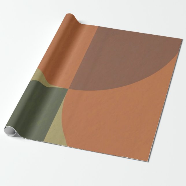 Bauhaus Terrakotta Grün Abstraktes Geschenkpapier (Ungerollt)
