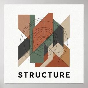 Bauhaus-Überlappende Geometrie-Quadrat-Plakat Poster