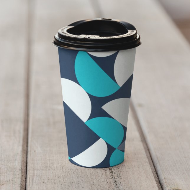 Bauhaus Vector Pappbecher (Blue bauhaus theme kids,adult party stationery, birthday party use and throw paper cups)