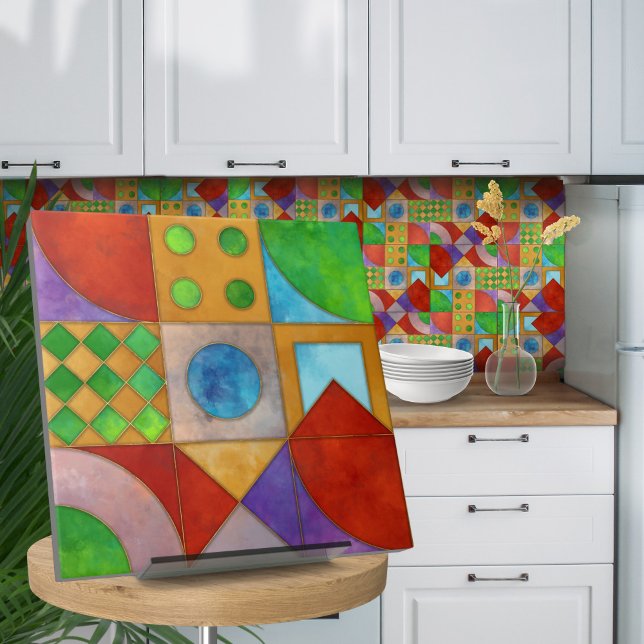 Bauhaus Wasserfarbe geometrisch abstrakt N4 Fliese (Von Creator hochgeladen)