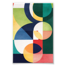 Bauhaus Wasserfarbe - Geometrisches grünes Poster