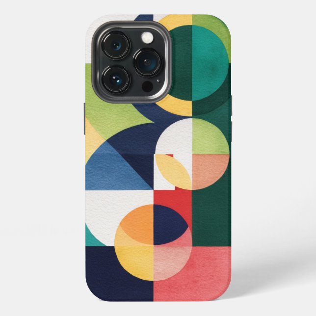 Bauhaus Watercolor - Geometrisches Green Phone Cas iPhone Hülle (Hinten)