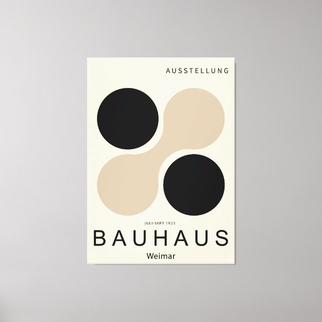 Bauhaus Weimar Kreis Kunst Druck Beige Schwarz Leinwanddruck (Vorderseite)