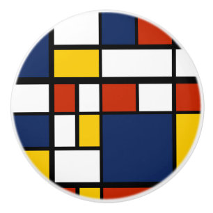 Bauhausmuster abstrakte geometrische Kunstmalerei Keramikknauf