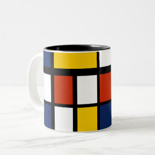 Bauhausmuster abstrakte geometrische Kunstmalerei  Zweifarbige Tasse