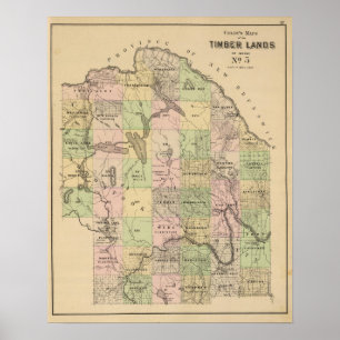 Bauholz landet Karte 5 Poster