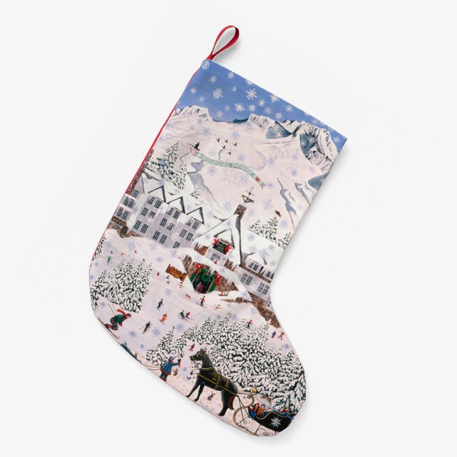 Bauholz-Linie Strumpf Kleiner Weihnachtsstrumpf (Vorderansicht (hängend))