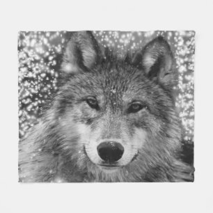 Bauholz-Wolf-Fleece-Decke Fleecedecke