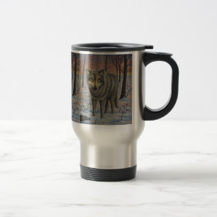 Bauholz-Wolf-Reise-Tasse Reisebecher