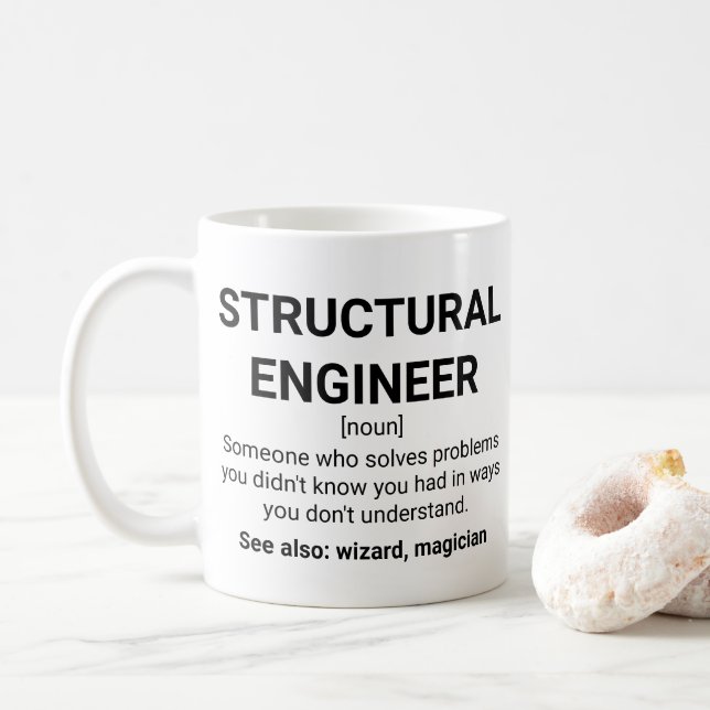 Bauingenieur - Nennwert Kaffeetasse (Mit Donut)