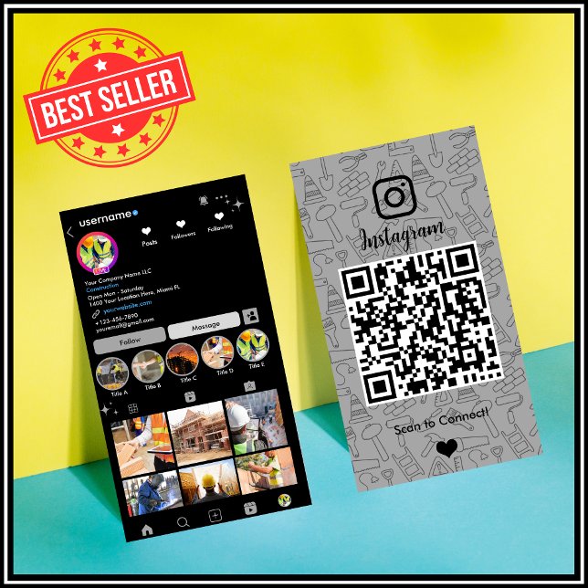 Bauinstagramm QR-Code Visitenkarte (Von Creator hochgeladen)