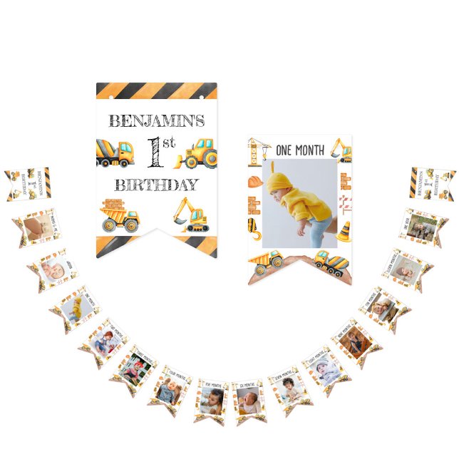 Baukasten Kids Boy 1. Geburtstag Wimpelkette (Von Creator hochgeladen)