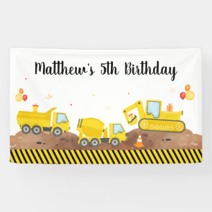 Baukasten Truck Digger Junge Geburtstag Banner