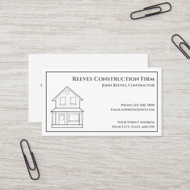 Baukastenarchitektur Visitenkarte (Vorderseite/Rückseite Beispiel)