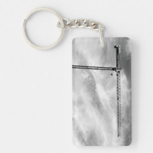 Baukran und Sky Black and White Foto Schlüsselanhänger