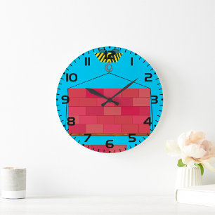 Baukrane Hubsteinwand Große Wanduhr