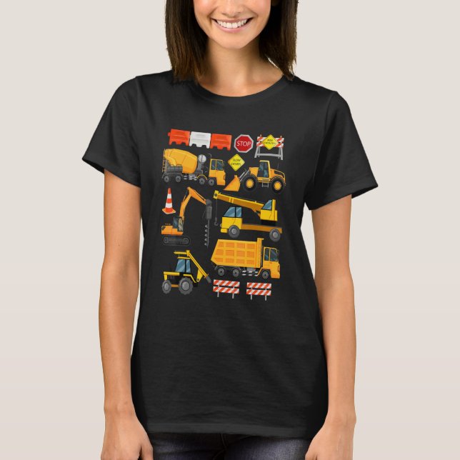 Baulader Traktor Kipper Baustelle T-Shirt (Vorderseite)