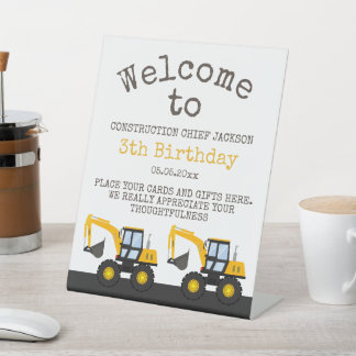 Baulastwagen Geburtstag | Personalisierte Dekorati Sockelschild