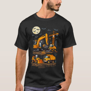 Baulastwagen Halloween Skelett Bagger B T-Shirt