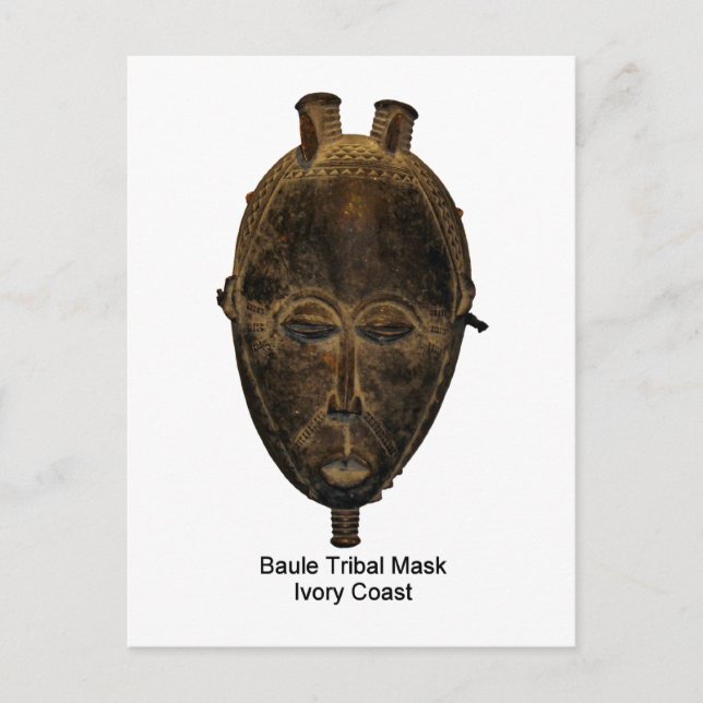 Baule Tribal Mask Postkarte (Vorderseite)