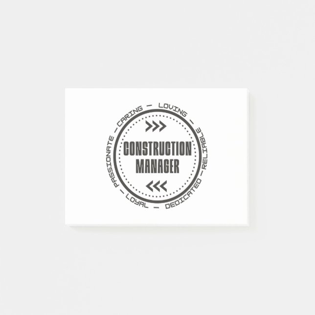 Bauleiter Post-it Klebezettel (Vorderseite)