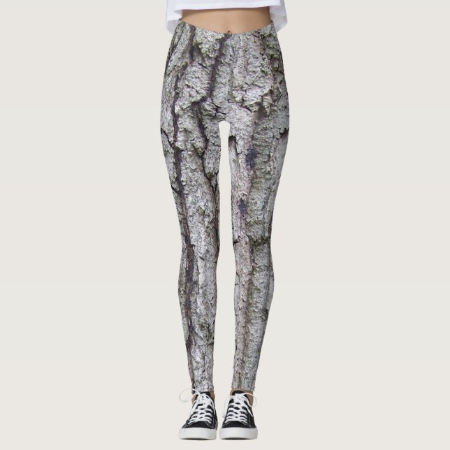 Baum 5 - Eichenbaumrinde Leggings (Vorderseite)