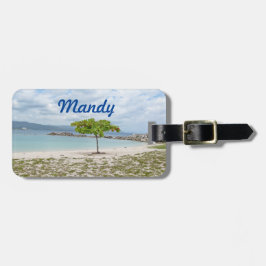 BAUM AM STRAND VON JAMAIKA CUSTOM GEPÄCKANHÄNGER