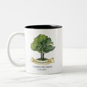 Baum-Andenken-Wasserfarbe-Familientreffen-Individu Zweifarbige Tasse